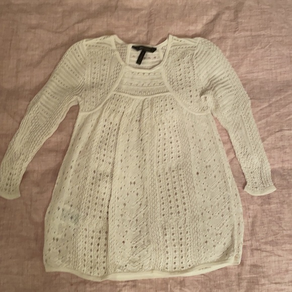 BCBGMaxAzria Sweaters - BCBG Max Azria Kabele Cream Open Knit Sweater XXS